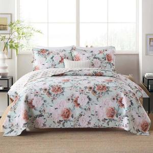 Venta al por mayor personalizado impreso Patchwork edredón conjunto colcha fundas de almohada a granel comprar <span class=keywords><strong>precio</strong></span> barato hogar Hotel uso personalizado Floral Stitch 3PCs - Product Image 5