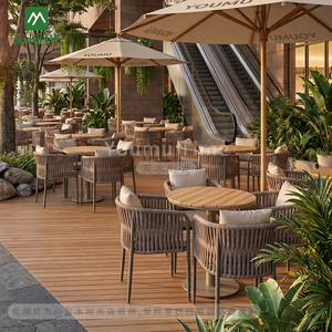 Conjunto de Muebles de Jardín para Comer al Aire Libre, Mesa y Sillas de Aluminio y Cuerda, para Restaurante, Cafetería, Hotel, Bar, <span class=keywords><strong>Bistro</strong></span>, Mesa de 60 cm - Product Image 3