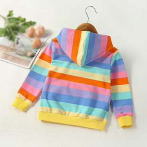 <span class=keywords><strong>Sudadera</strong></span> con Capucha y Cremallera para Niñas, Logotipo Personalizado, Niños Pequeños de 2 a 9 Años, Diseño de Arcoíris, <span class=keywords><strong>Sudadera</strong></span> con Capucha de Algodón, Chaqueta con Cremallera para Jóvenes - Product Image 4
