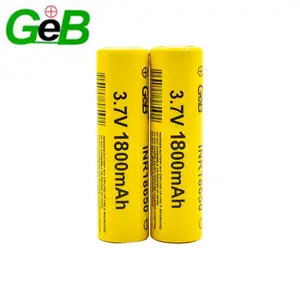 リチウムイオン電池GEB卸売円筒形リチウム電池18650 3.7v 1800 mah