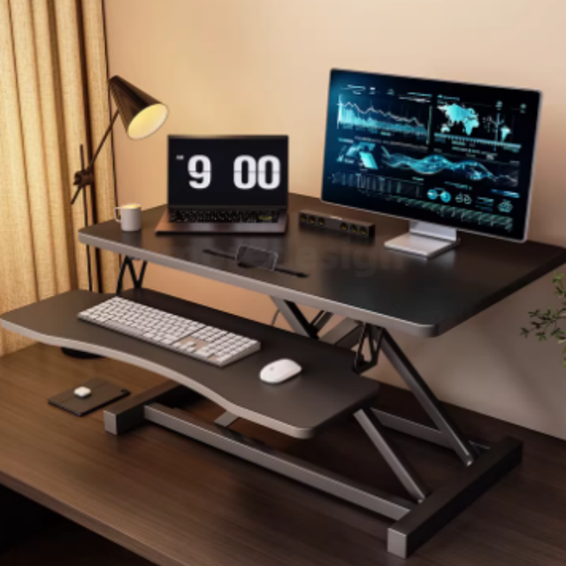 Standing Laptop Stand Desktop Folding Foldable Bedroom Home Office Furniture Adjustable Height Pneumatic Computer Desk