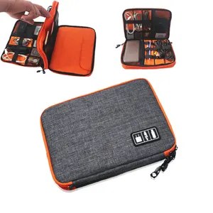 双层微型电子配件收纳器多功能商务旅行USB电缆袋数字设备收纳袋