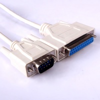 DB9 hembra a DB25 macho serie RS232 Cable de módem nulo con camisa de PVC para transferencia de datos de computadora para uso de cámara