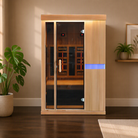 SS-200G Sauna sec 2 personnes à vapeur et infrarouge lointain à spectre complet, en bois massif écologique, facile à utiliser, avec fenêtres en travers.