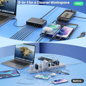 KABBOL 2026 Nuevo Cargador de Escritorio 4C+ 4A USB-C, Cargador GaN de <span class=keywords><strong>200W</strong></span>, Estación de Carga con 8 Puertos, Cargador de Carga Rápida - Product Image 4