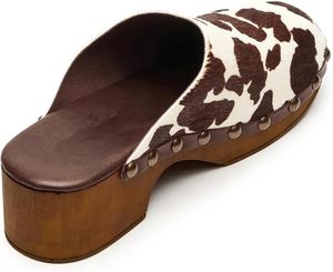 <span class=keywords><strong>Mules</strong></span> à <span class=keywords><strong>talon</strong></span> bas fermées à l'avant pour femmes, bout rond, talons <span class=keywords><strong>en</strong></span> <span class=keywords><strong>bois</strong></span> - Product Image 4