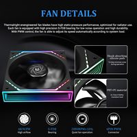 Refroidisseur d'eau pour processeur AIO Thermalright Frozen Infinity 360 Noir ARGB avec écran LCD et ventilateurs RGB