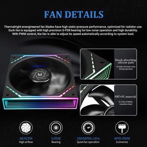 Thermalright 360 Infinity สีดำ arBB AIO CPU เครื่องทำน้ำเย็นจอแสดงผล LCD พัดลม RGB พัดลมเย็น - Product Image 5