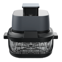 OEM Freidora de Aire y Horno de 1500W con Contenedor Visible de Vidrio de 5.5L/6.5L Intercambiable, Portátil, Desmontable, Ahorra Espacio, Moderna, Táctil, para el Hogar