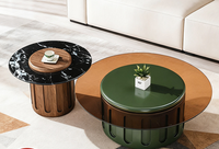 Table basse en verre de style moderne avec plateau laqué, multi-usages pour salon, fabriquée en Chine