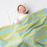 Manta de punto a cuadros suave y esponjosa para recién nacidos, decorativa, para sofá de bebé, de fabricantes de textiles para el hogar