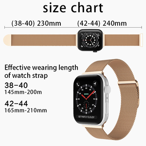 Coolyep di lusso 45mm Milanese cinturini per orologi <span class=keywords><strong>Apple</strong></span> <span class=keywords><strong>Watch</strong></span> da donna oro <span class=keywords><strong>acciaio</strong></span> inossidabile con rosa 41mm - Product Image 4