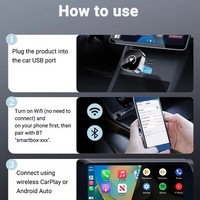 Adaptateur CarPlay sans fil portable 2026 en stock, Dongle USB-A vers USB-C Plug & Play pour divertissement sur les sièges arrière, compatible iPhone iOS Android