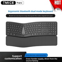 Vente directe usine : Ensemble clavier et souris ergonomique bimodal, étanche, rechargeable, avec repose-poignets silencieux pour ordinateur de bureau