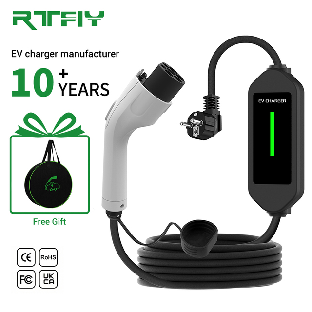 3.5kw AC EV Charger GB/T Type 2 Type1 Portable Ev Charger 1 Phase Portable Ev Charger for Europe