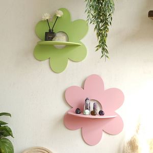 Manufacture Modern Style Wooden <b>Flower</b> Shape <b>Wall</b> Crystal Storage Rack New Cross-Border Home Hanging Decoration for Homestay - Product Image 3