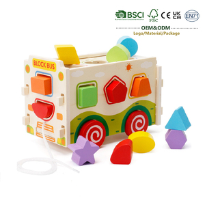 ของเล่นไม้เสริมพัฒนาการ ชุดประกอบ/ถอดประกอบ รูปทรงรถพ่วง ฝึกการจดจำรูปทรง ตัวต่อบล็อกสำหรับเด็ก - Product Image 1