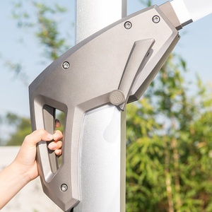 도매 캔틸레버 우산 12ft 태양 우산 및베이스 LED 조명 파라솔 파티오 정원 가구 고급 야외 우산 - Product Image 4