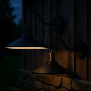 Lampada da Esterno Stile Fienile, Diametro 11,5 Pollici, Applique da Parete a Collo d'Oca, Antiruggine, Attacco E26, Confezione da 2 - Product Image 2