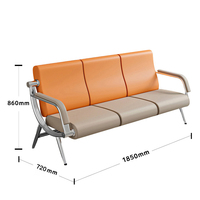 Chaises de salle d'attente luxueuses pour salon, 4 places, chaise d'attente pour hôpital et clinique, en cuir PU, mobilier de réception de bureau