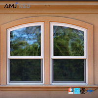 Fenêtre coulissante verticale anti-corrosion NFRC avec cadre en aluminium à motifs spéciaux, étanche, à simple battant