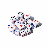 Dés à points rouges en acrylique de 12 mm pour les jeux de rôle et l'enseignement