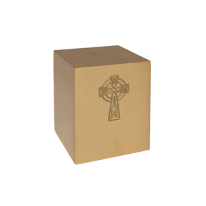 Urna de cremación de latón religioso cruzado de alta calidad, urnas de cenizas conmemorativas tradicionales cúbicas para ceremonias funerarias, cuidado de brasas humanas - Product Image 5