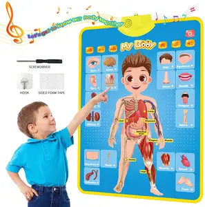 Мой тело интерактивный образовательный плакат для малышей и детей для изучения частей тела, органов, мышц и костей, 16 ''x 22''