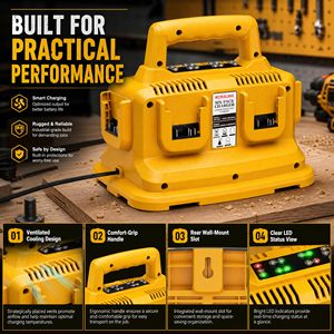 Batterie au lithium-ion VICTPOWER 20V 5000mAh rechargeable pour outils sans fil Jaune - Product Image 5