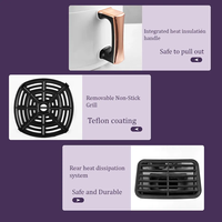 Gril de friteuse à air électrique numérique Offre Spéciale de 6,5 L fonctions de cuisson 8 en 1 avec écran tactile intelligent gril sans fumée et Ar Flyer
