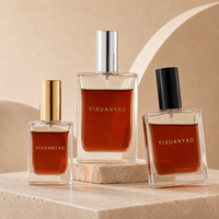 Flacon de parfum en verre rechargeable personnalisé avec logo, 30 ml, 50 ml, 100 ml, flacon de parfum carré vide avec vaporisateur