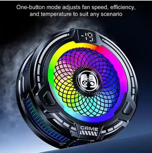 พัดลมระบายความร้อนแบบแม่เหล็กสำหรับโทรศัพท์มือถือ พร้อมไฟ RGB แสดงอุณหภูมิ สำหรับเล่นเกมและไลฟ์สด - Product Image 1
