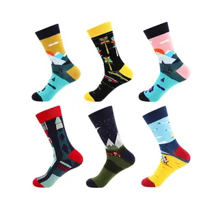 Crew Funny Dress Socks Men Calcetines Cartoon Design Colorful Happy Fashion Socks Knitted Short Socks Wholesale Combed Cotton