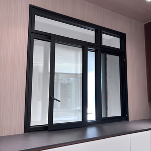 Fenêtre à battant en aluminium à triple isolation, à <span class=keywords><strong>baie</strong></span> inclinée, pour villa, cadre en alliage d'aluminium, fenêtre à battant, salle de bain - Product Image 4