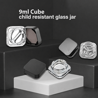 Pot en verre personnalisé avec logo, 9 ml, 7 ml, 5 ml, résistant aux enfants, pour cire de colophane, pots de stockage de concentrés en verre de 2 g avec étiquette