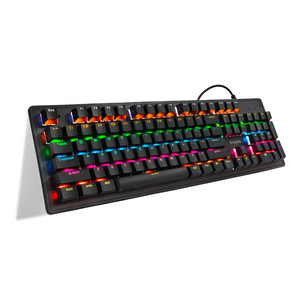 Bioiee Mechanical <b>Keyboard</b> 104 Keys <b>Wired</b> RGB Gaming <b>Keyboard</b> With Detachable Cable Blue Keycaps - Product Image 2