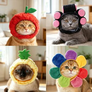 Copricapo in tessuto di poliestere per animali domestici, design simpatico girasole per cani e orsetti, parrucche per gatti, costumi di Halloween stile Instagram - Product Image 2