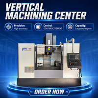 Centre d'usinage CNC haute vitesse VMC1160, machine VMC verticale pour la production de pièces métalliques de précision, centre de fraisage à grande table de travail