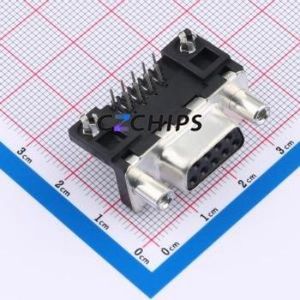 D09S13A4GV00LF D-Sub/VGA Connector Bent Lead Through Hole Connector Female 9P Right Angle Insert 2 - Product Image 1