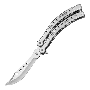 Outdoor Practice Folding <strong>Butterfly</strong> <strong>Trainer</strong> <strong>Knife</strong> Non-Sharp Dull Blade Training <strong>Butterfly</strong> <strong>Knife</strong> for Beginners Customizable - Product Image 2