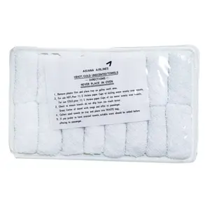定制航空毛巾一次性面巾冷热100棉托盘包装毛巾定制颜色标志可供面部手使用