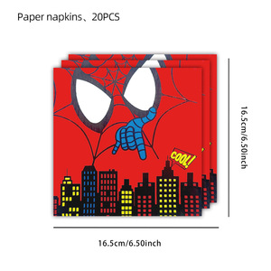 Vasos de papel de decoración de fiesta de <span class=keywords><strong>cumpleaños</strong></span> con tema de <span class=keywords><strong>Marvel</strong></span> Red Spider Man, toallas de papel, platos de papel, otros artículos decorativos - Product Image 5