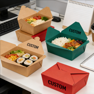 OEM ODM Restaurant Disposable 350ml <b>Takeaway</b> Food <b>Container</b> Custom Luxury Food Grade Kraft Paper Box Eco Friendly - Product Image 6
