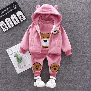 Wholesale <strong>Winter</strong> Padded Children <strong>Clothes</strong> 3 Pcs Cartoon Warm Vest Hooded Jacket <strong>Clothes</strong> Set <strong>Kids</strong> <strong>Clothes</strong> Set - Product Image 4