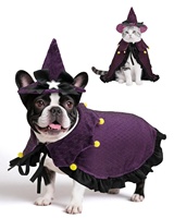 Costume de sorcière pour chien pour Halloween, pour petits/moyens/grands chiens, design matelassé, utilisable toute l'année |   Déguisement pour chien pour fête costumée