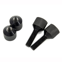 Set Pin dua lubang 1-1/8 "baru 6061 konstruksi ringan aluminium 2 lubang nozel Penyelaras Pin Knurled dengan benang yang dapat dilepas