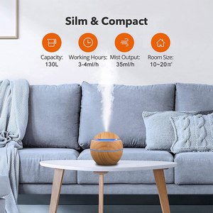 130Ml Mini Air <strong>Diffuser</strong> <strong>Mushroom</strong> Wood Grain Humidifier Perfume <strong>Diffuser</strong> Portable Electric Fragrance Essential Oil Aroma <strong>Diffuser</strong> - Product Image 4