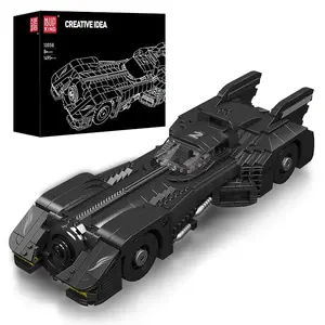 Mould King 10058 MOC Technical Black Batmobile Super Sports Racing Car Model DIY Assembly Brick Kids Toys Building Block Sets