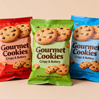 Emballages de Snacks en Plastique Scellés à l'Arrière avec Film d'Aluminium Imperméable Imprimés Personnalisés Emballages de Biscuits Emballages de Gâteaux