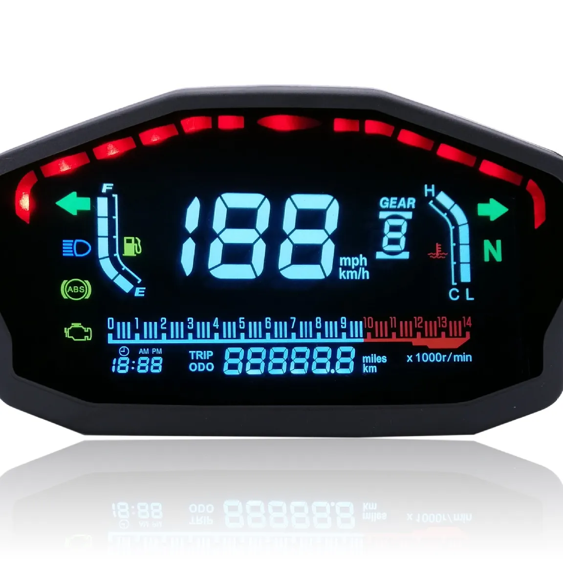 Motosiklet modifiye renkli ekran LCD LCD gösterge hızlı hız su sıcaklığı yağ göstergesi kilometre yağ miktarı ABS hız